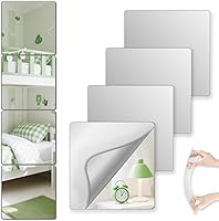 VXKZF Shatterproof Peel & Stick Mirror Tiles, 4x 8x8" Unbreakable Wall Mirrors for Kids Bedroom, Classroom Decor, Doors