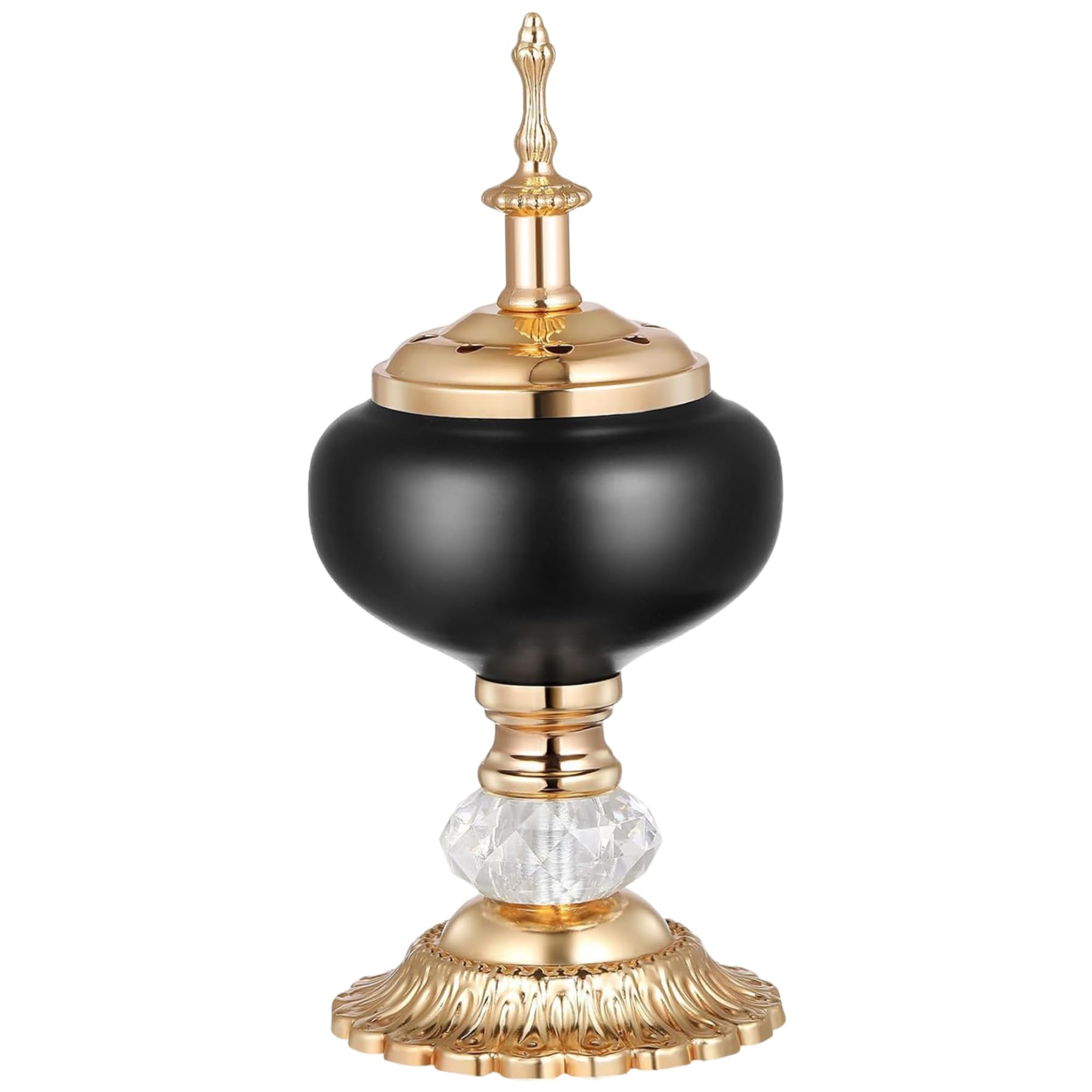 Arabic Incense Burner, Metal Frankincense Charcoal Burner with Tealight Holder for Aromatherapy, Yoga & Spa, Gold