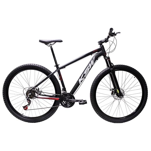 Bicicleta Aro 29 Ksw Aluminio Cambios Shimano 21v Freio À Disco (Preto/Vermelho/Branco, 15)