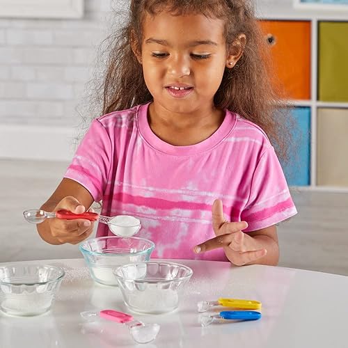 Miniatura 6 de hand2mind Cucharas medidoras de fracción arcoíris, manipuladores de fracciones, suministros para hornear para niños, cocina para niños, lindas