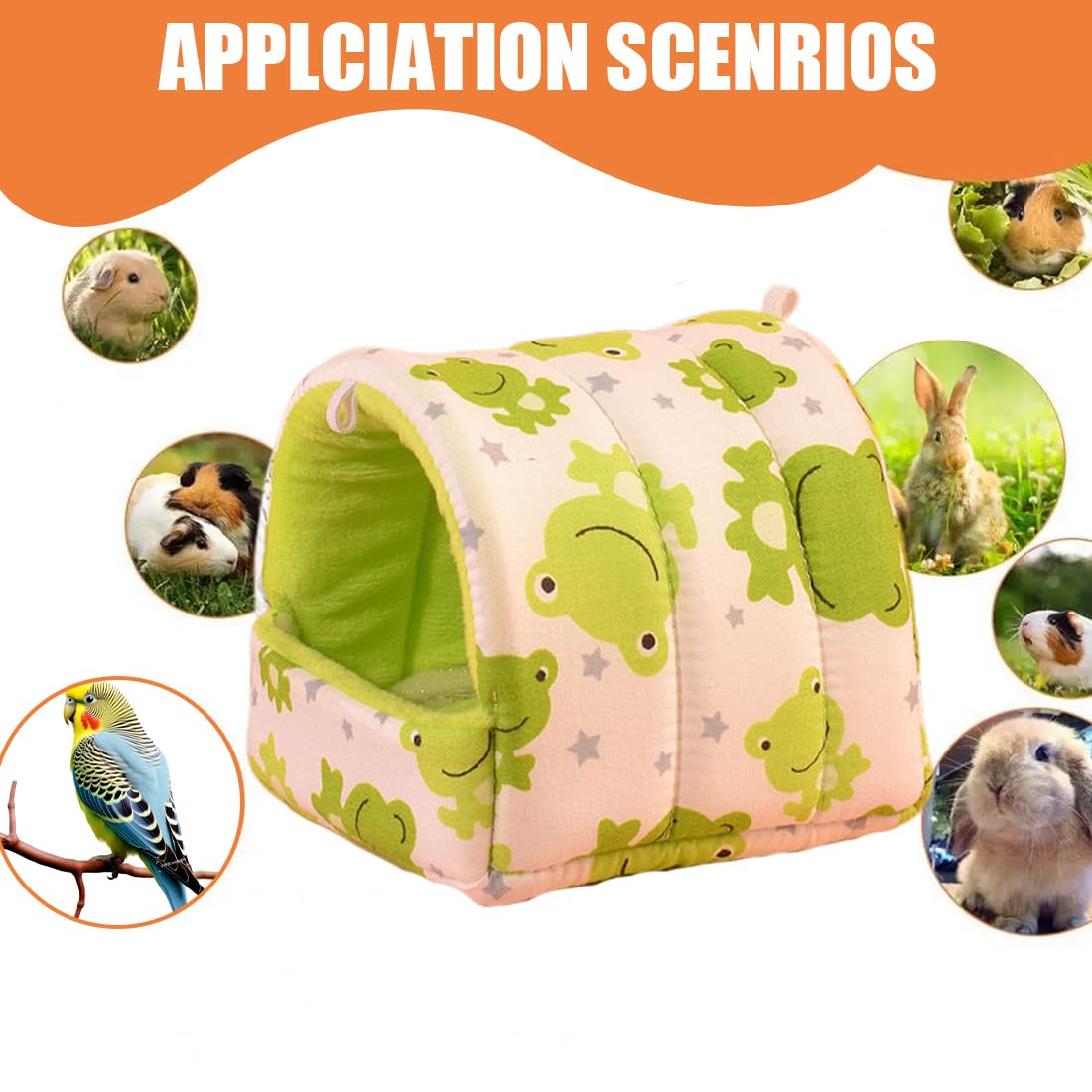 2 Maisons/sacs De Couchage Pour Petits Animaux - Pour Cochon D'Inde, Lapin, Hamster - Tissu Doux, Lavable, Anneau De Transport