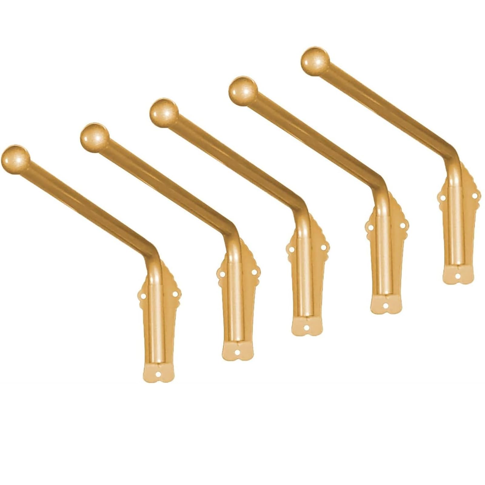 Lot De 5 Tringles À Rideaux Robustes À Bras Pivotant, Rotation À 180°, Tringle pour Panneaux Latéraux De Rideaux, Support De Présentation, Bras De Rideau Gold 120cm