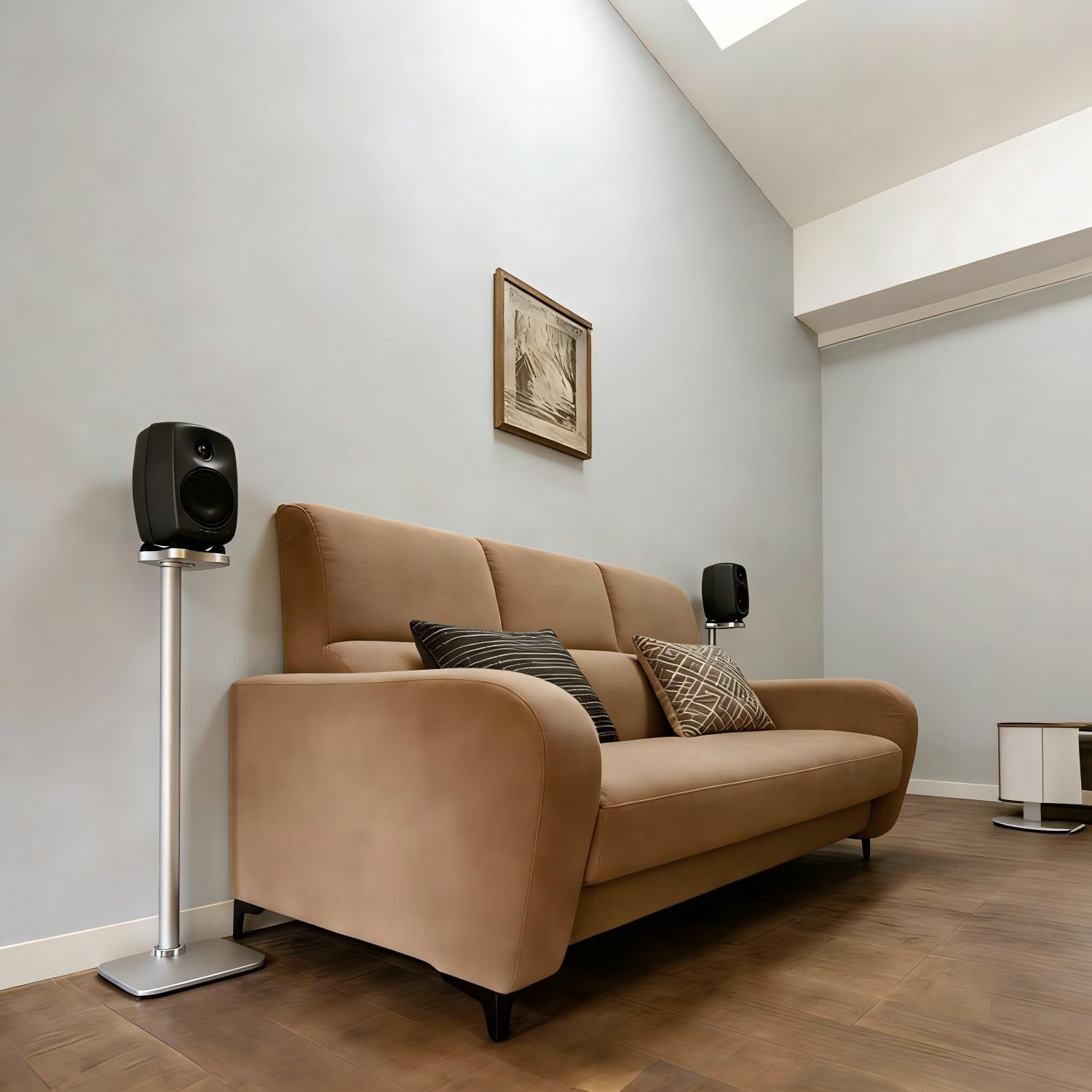 Lautsprecherständer für Genelec 8010/G1/G One/8010A/8310 & XX1X Serie Studiomonitore, Aluminiumlegierung, Kabelführung, einfache Montage (8030/G3/ G Three/ 8330 & XX2X Silber Paar)