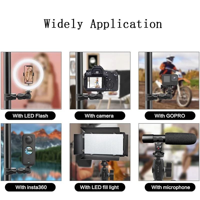 Image of yantralay Action Camera Handlebar Mount with 360 Dual Ball Head | Super Clamp for Go Pro, Insta 360, Mobile, Bike, Motorcycle - Universal Quick Release Bracket for Camera & Accessories.