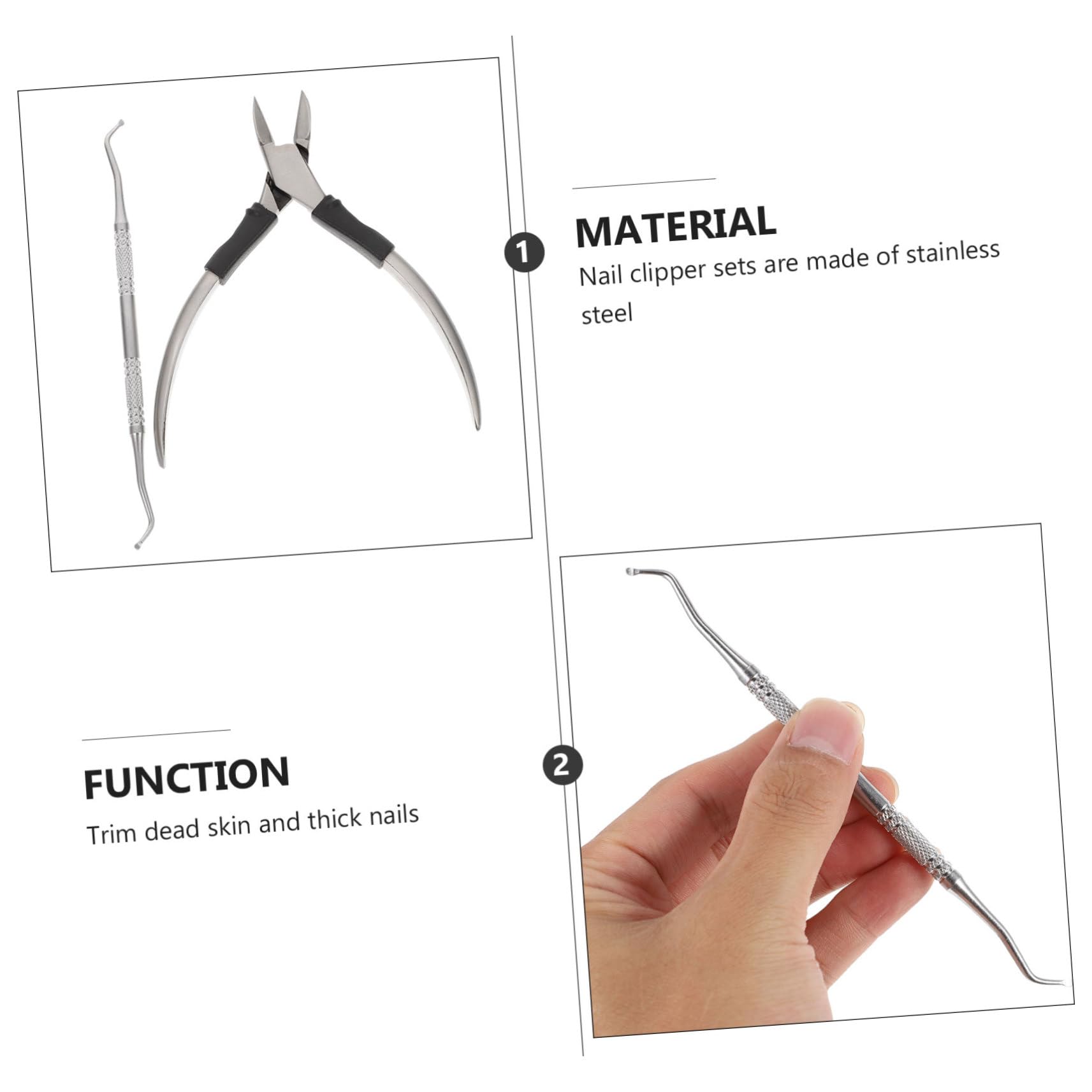 minkissy 2sätze Maniküre Hochwertigem Edelstahl Nagelreiniger Nagelhautentferner Für Professionelle Fuß Und Handpflege Für Dicke Nägel Und Empfindliche Haut
