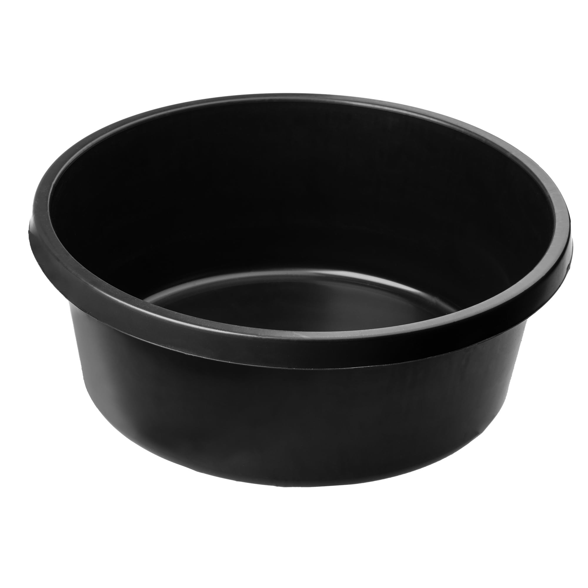 KADAX Vasca rotonda per malta da 14 l, secchio in plastica per cantiere, giardino, grande bacinella per lavare, contenitore resistente per cemento (nero, set da 6)