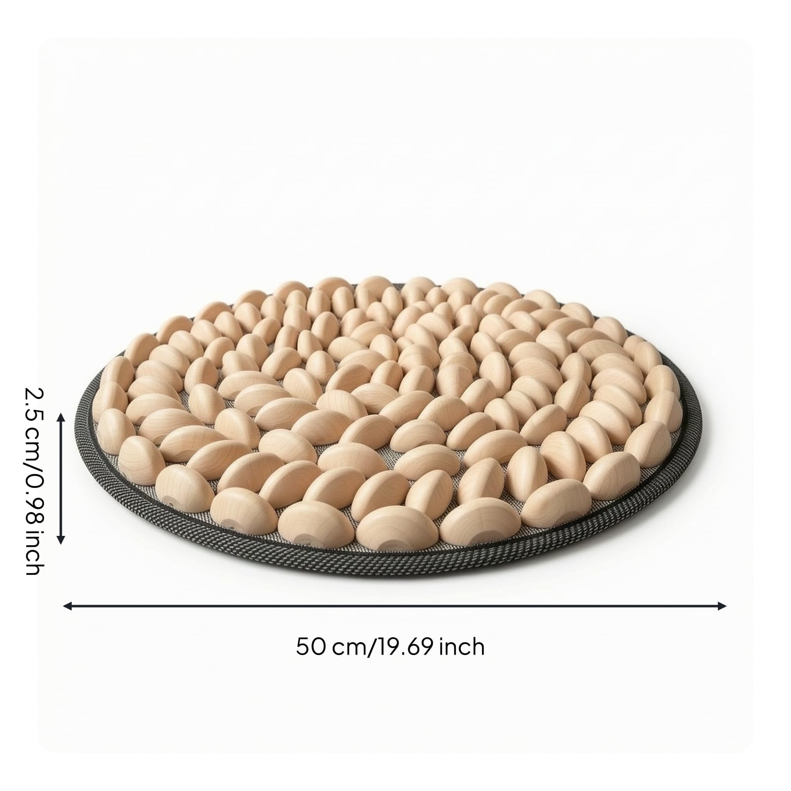 Tapis d'Acupression Plantaire Tapis de Réflexologie Coussin de Massage des Pieds Tapis de Massage pour Pieds Combinaison Bois et Silicone pour Appui