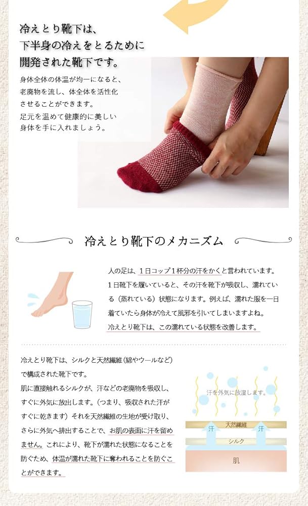 Amazon | [絹屋] シルク100% 5本指靴下 冷えとり靴下 重ね履き 1枚目用