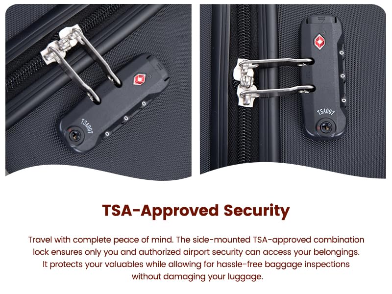Image of Travelhouse 9-Piece Hardshell Luggage Set with Spinner Wheels & TSA Lock | Lightweight ABS suitcase set: 16 inch, 20 inch, 24 inch, 28 inch hardside suitcases + tote bag + packing cubes
