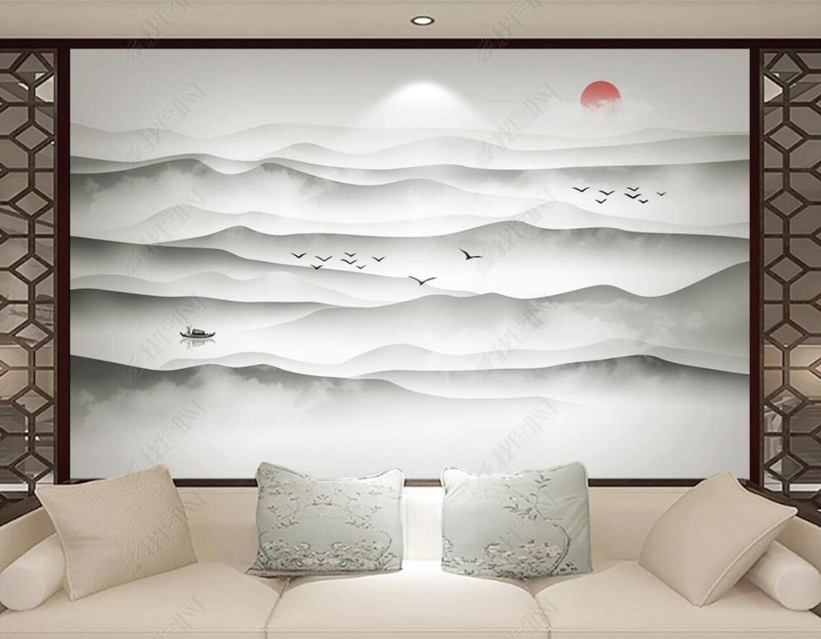 Tapisserie montagne panoramique 3D intissé haut de gamme 350x250
