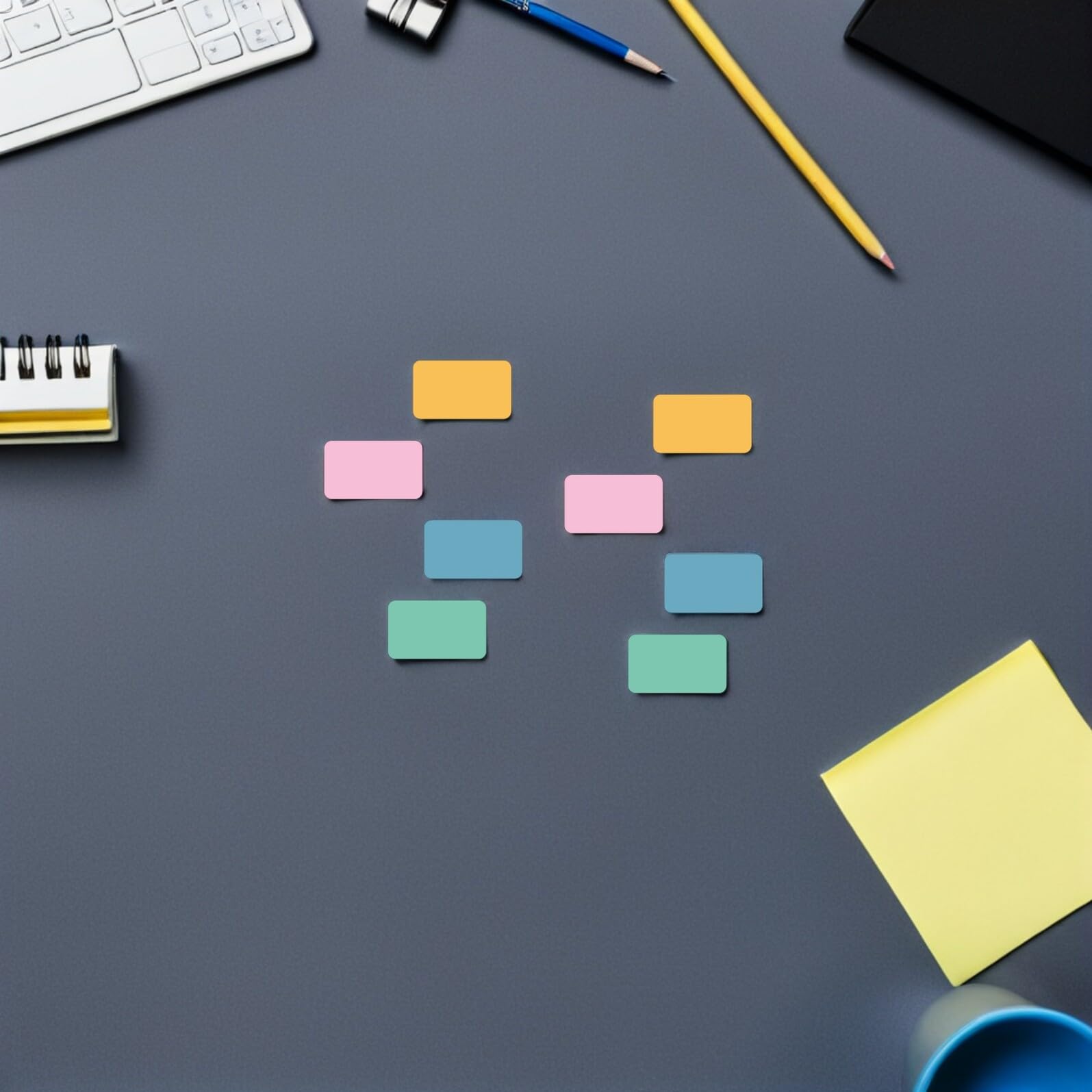 8 Pezzi Etichette Adesive Rettangolari Colorate Autoadesive 1"x0,6" per Ufficio Scuola e Casa, Etichette per Contenitori di Stoccaggio Rimovibili Codifica a Colori