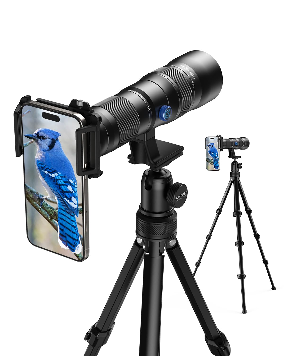 HD スマホ用レンズ 60倍 ズームレンズ 望遠レンズ 三脚付き 望遠鏡 スマホカメラレンズ Apexel ズームレンズ HD 60倍 望遠レンズ 三脚付き