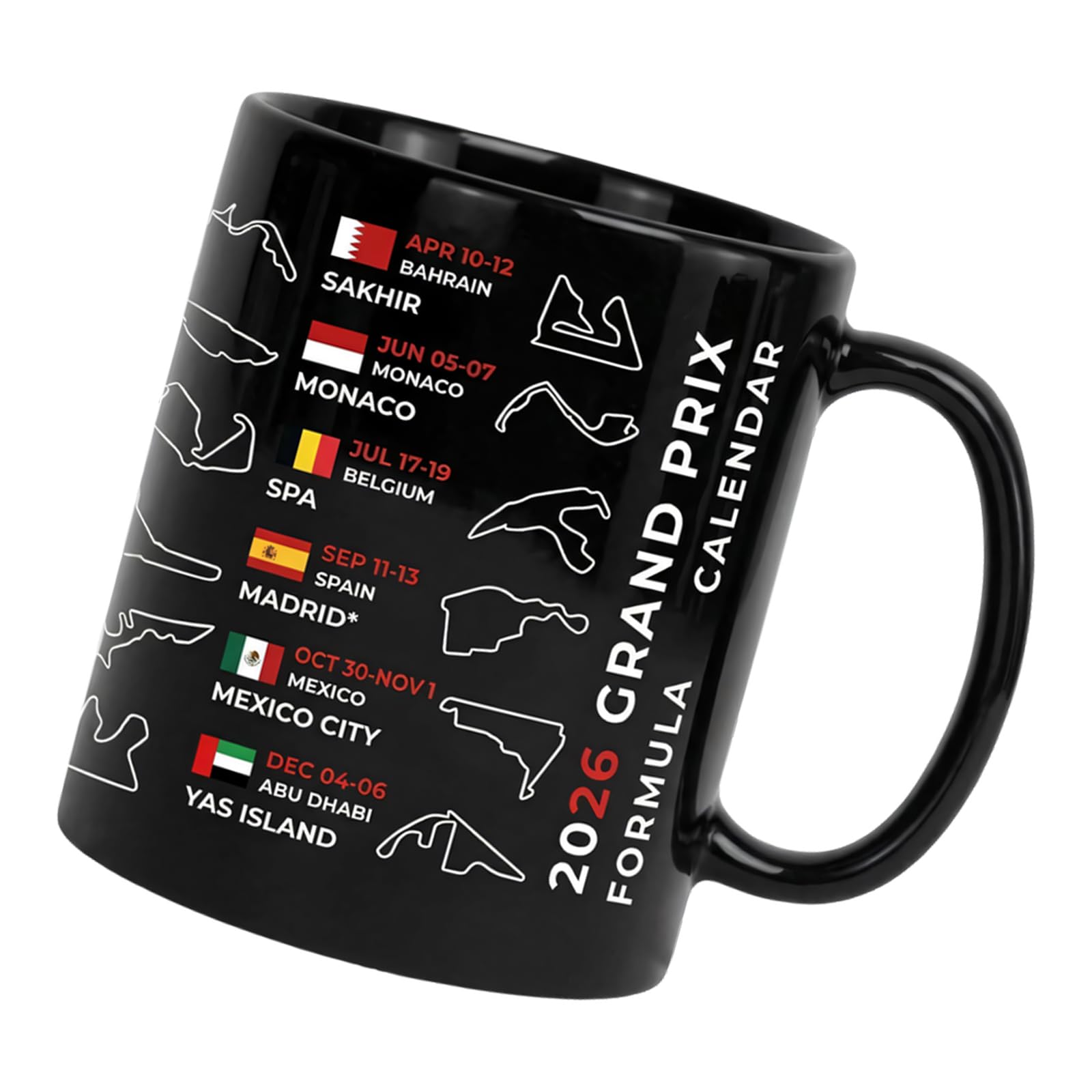 Kalttoy 2026 Formulas Racing Themed Mug Ceramic Comfortable Grip and Large Capacity Drinking Cup for Any Beverage Earthenware Cup