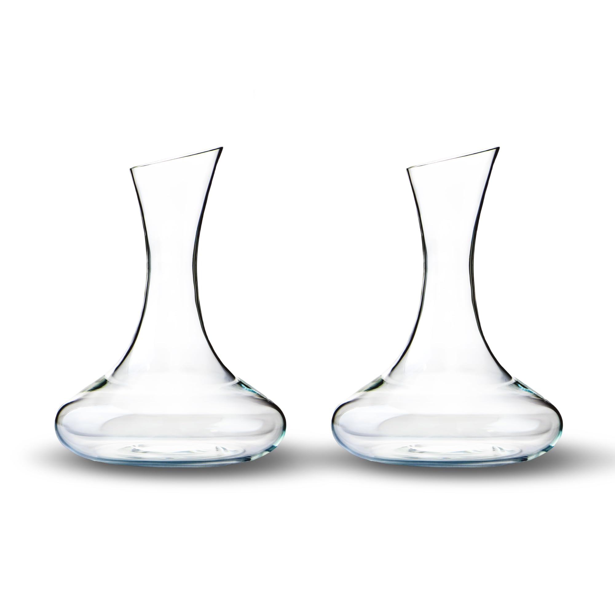 Katie Jayne 2-Pack Signature 1.5L Mouth-Blown Glass Wine Decanters/Aerators | 30.5Cm Carafes For Port With Wide Base | Wine Pourers With Flared Neck For Enhanced Flavour | Gift-Boxed Wine Glassware