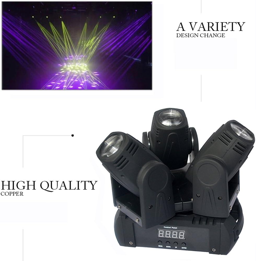 60W 3 Moving-Head Spotlight DMX512 RGBW 4IN1 DJ Club Party Stage Lighting