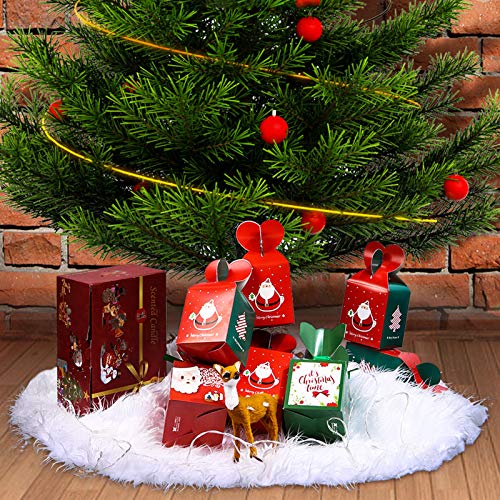 Soulpala Falda Arbol Navidad Felpa Blanca Faldas para el árbol Navidad Decoración Base de árbol de Navidad Cubierta de Base Alfombra de Árbol de Navidad Adornos Pie de Árbol de Navidad