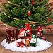 Soulpala Falda Arbol Navidad Felpa Blanca Faldas para el árbol Navidad Decoración Base de árbol de Navidad Cubierta de Base Alfombra de Árbol de Navidad Adornos Pie de Árbol de Navidad