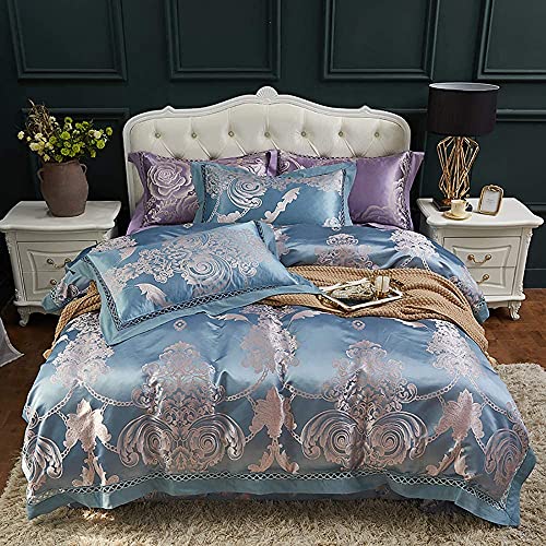 Parure de lit double taille coton et satin couleur or