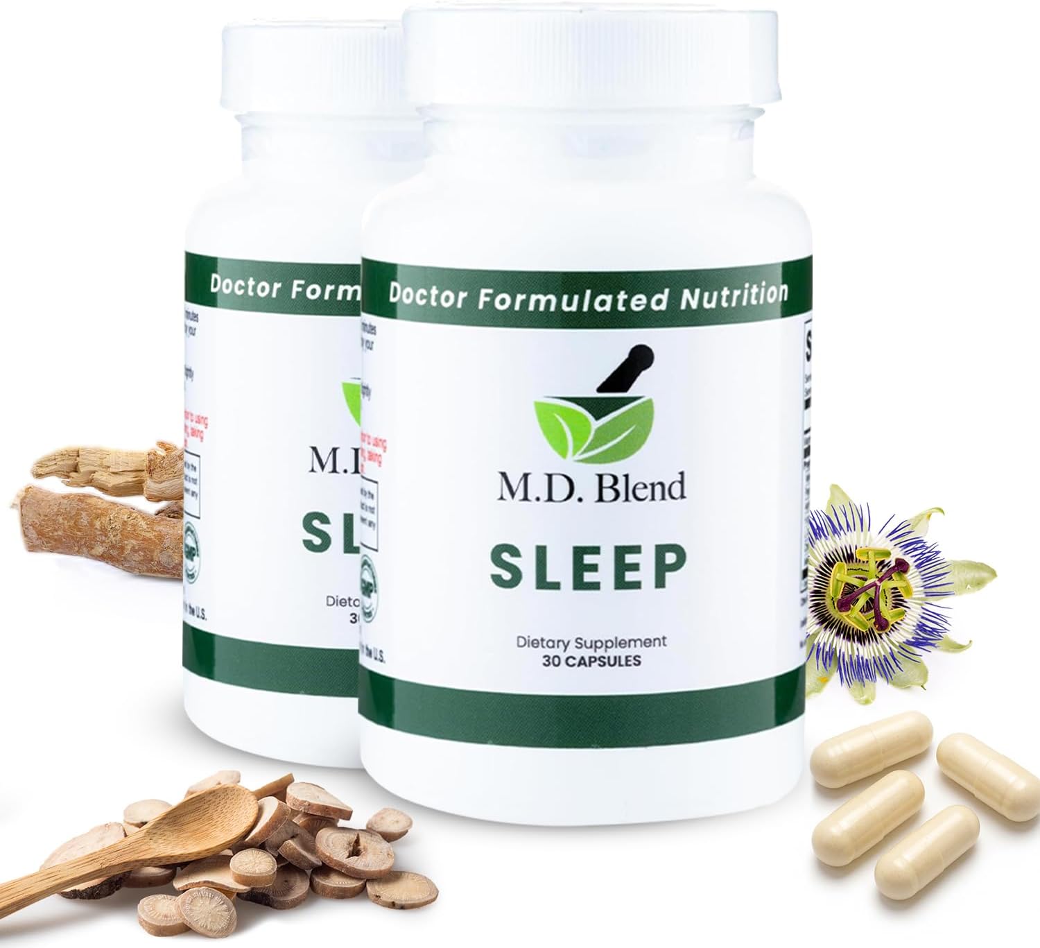 Sleep - Natural Sleep Aids for Adults with l theanine Supplement, Ashwagandha, Magnesium, Valerian Root, Melatonin - Non-Habit Forming Formula for Rejuvenating - 60 Capsules (Pack of 2)