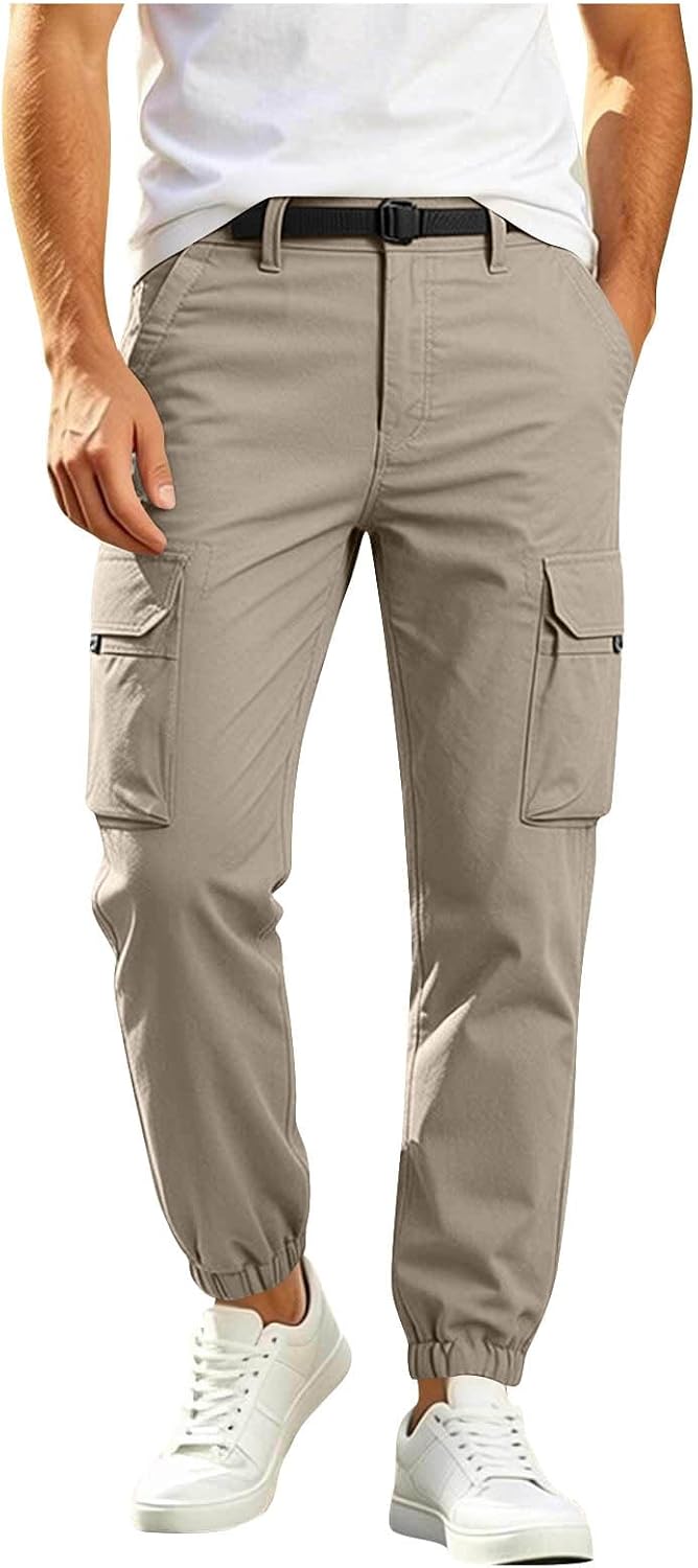 Men's Cargo Tactical Pants Hiking Quick Dry Outdoor Fishing Travel Active Sweatpants with Multi Pockets