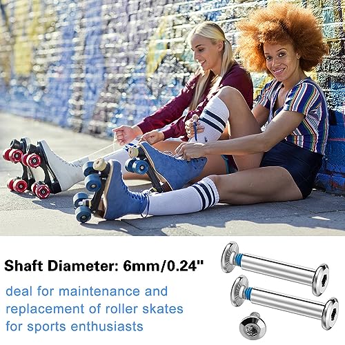 DTYGUIXE 12 Stück Skating Schrauben Inline Skate Rad Schraube Inline Rollschuh Schrauben Skateboard-Radschrauben-Set Skate Wheel Bolt Set Inline Skate Schrauben mit 12 Muttern und 2 Inbusschlüssel