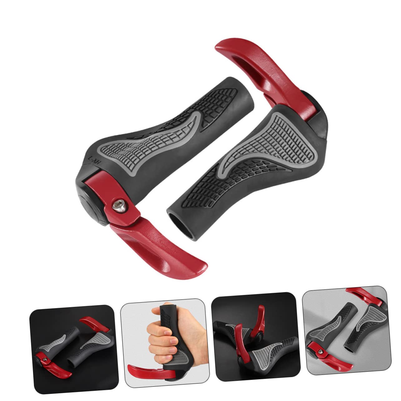 BESTonZON Couvercle de Guidon en Alliage en Aluminium pour poignées de vélo VTT Montagne Monter poignées antidérapantes Couvre-guidons poignées de Guidon Caoutchouc Rouge