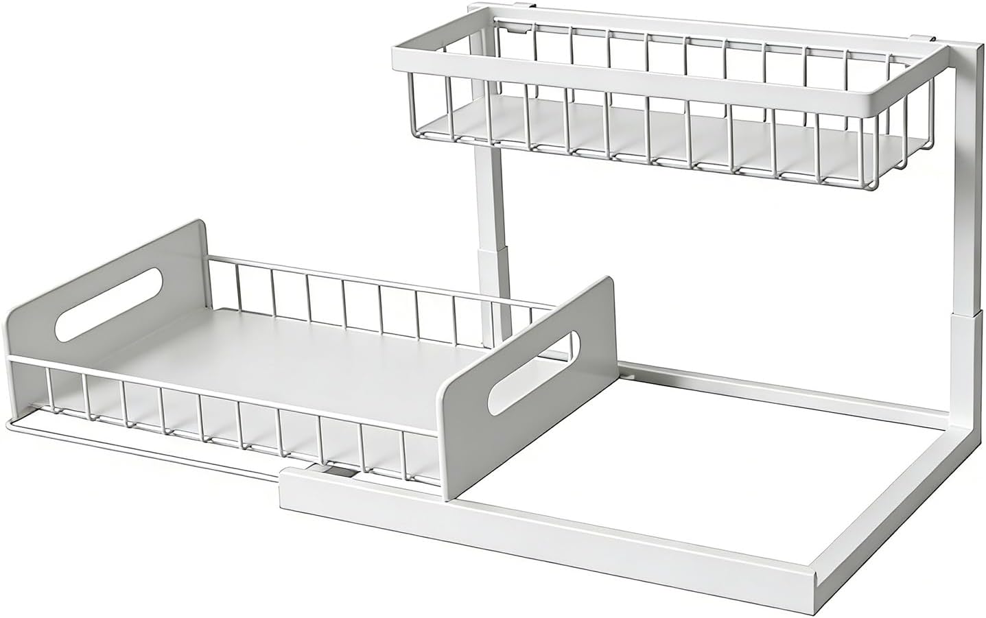 Under Sink Storage Featuring Sliding Sections for Kitchen and Bathroom Maximizes Space Efficiently Space Saving Storage Rack