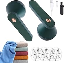 Rechargeable Lint Remover, Portable Lint Remover Clothes Fuzz Shaver, Electric Lint Remover Rechargeable with 2 Replaceable Blades for Clothing Lint Balls Bobbles qzjijosen (Green)