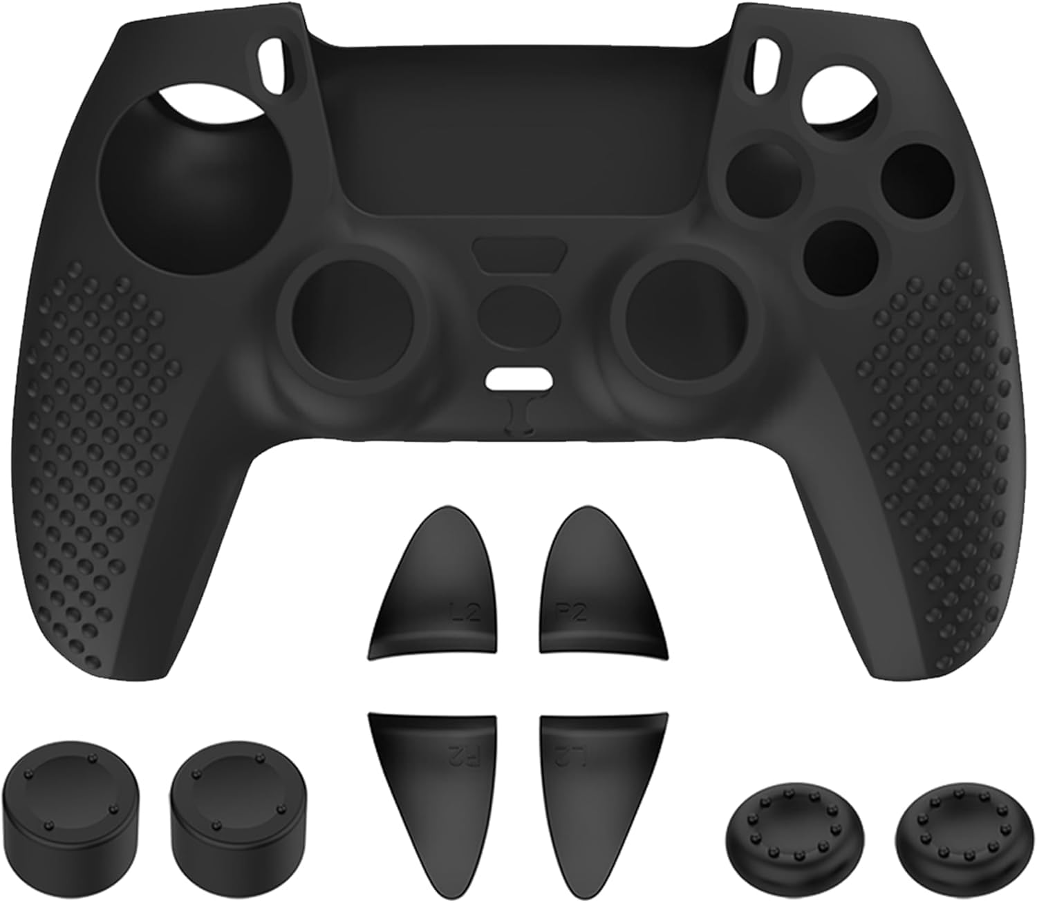 Anti-Slip Skin, Protective Controller Cover, Silicone Controller Cover Case with Thumb Grip Caps and Touch Pad Sticker