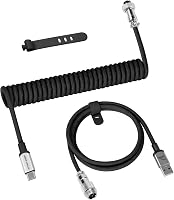 ATTACK SHARK C01 PRO Spirál USB-C Billentyűzet Kábel, Fonott Rugós Vezeték Fém Aviátor Csatlakozóval, Mechanikus Gamer Billentyűzetekhez, 16 1