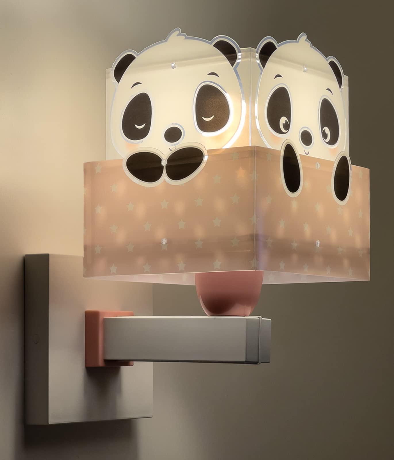 Dalber Lámpara Aplique Infantil De Pared Panda Rosa, 63169S, E27