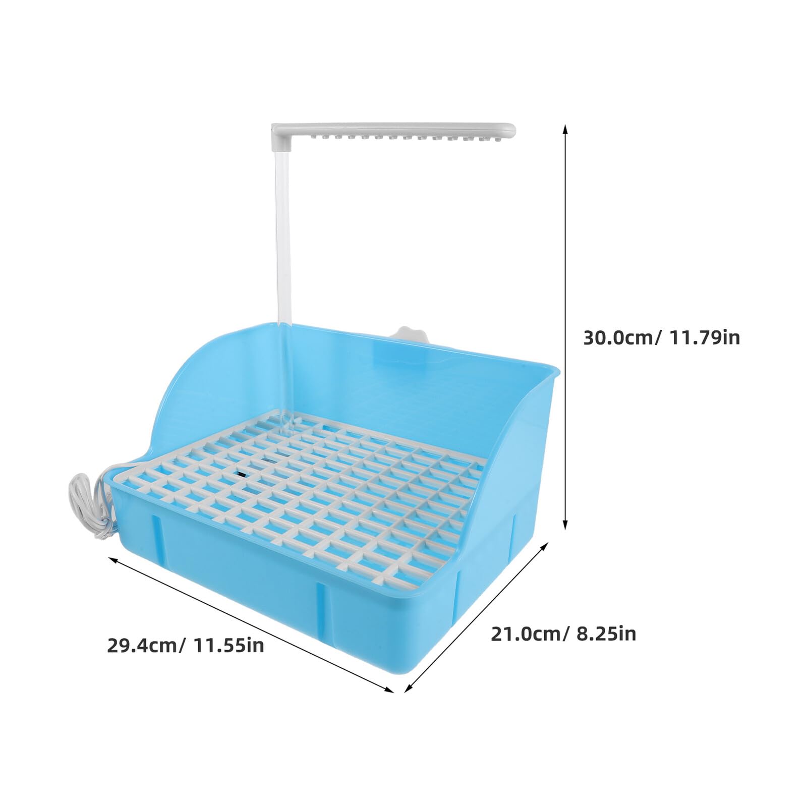 Veemoon Baño para Loros Sistema de Circulación Silencioso, Bañera Colgante de Plástico Azul para Periquitos y Cacatúas, Suministros para Aves, Cuenco Baño Portátil para Jaulas