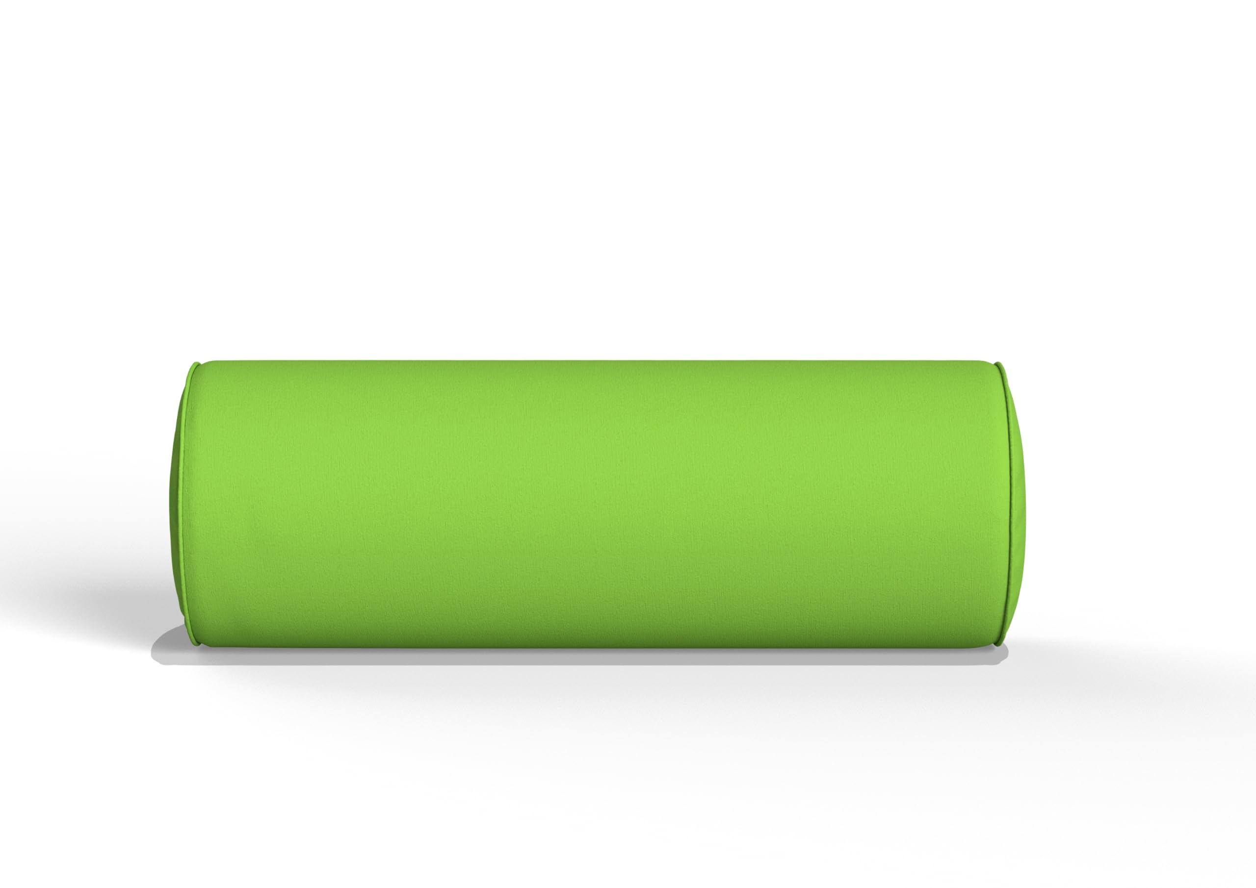 Chilimilii Lime Green Round Bolster Pillow Large 20X60cm With Removable Cover (Lime Green)-Cervical Roll Bolster Pillow For Massage & Yoga-Hollowfibre Bolster Pillow For Stress Relief