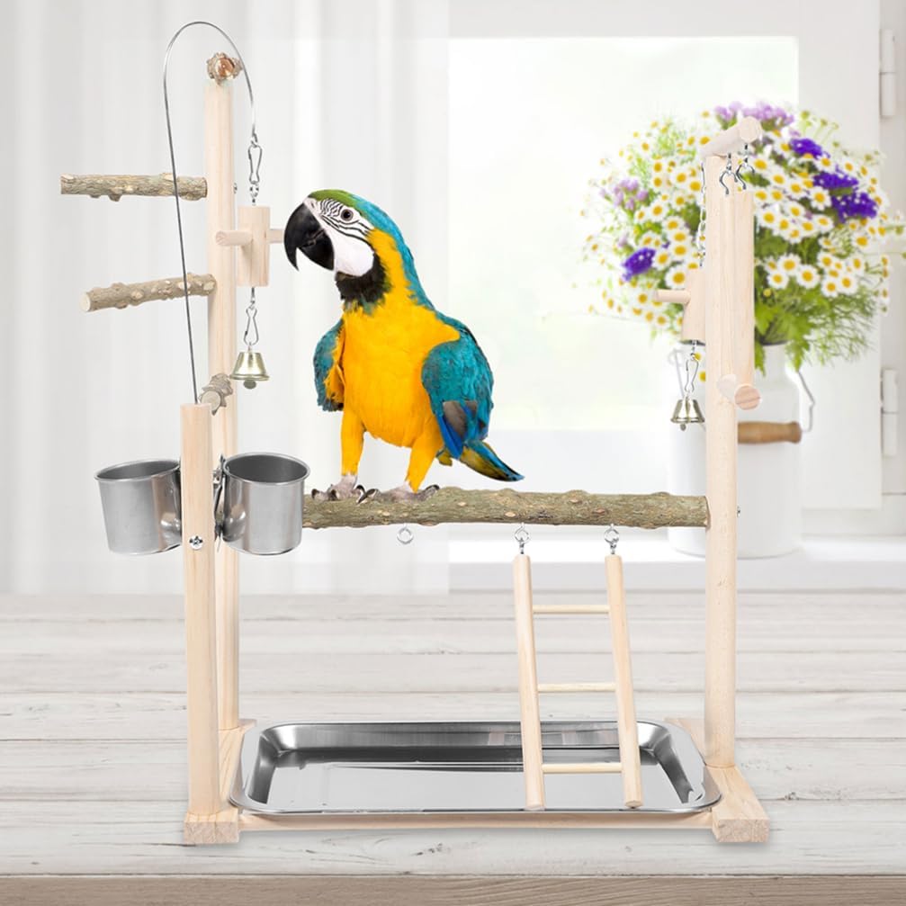 HANABASS Parrot Playground Stand Chewing Toys Interactive Bird Perch for Physical for Home for Cockatiels and Parakeets