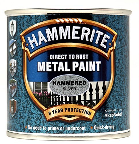 Hammerite Metal Paint Hammered 250ml Silver by Hammerite