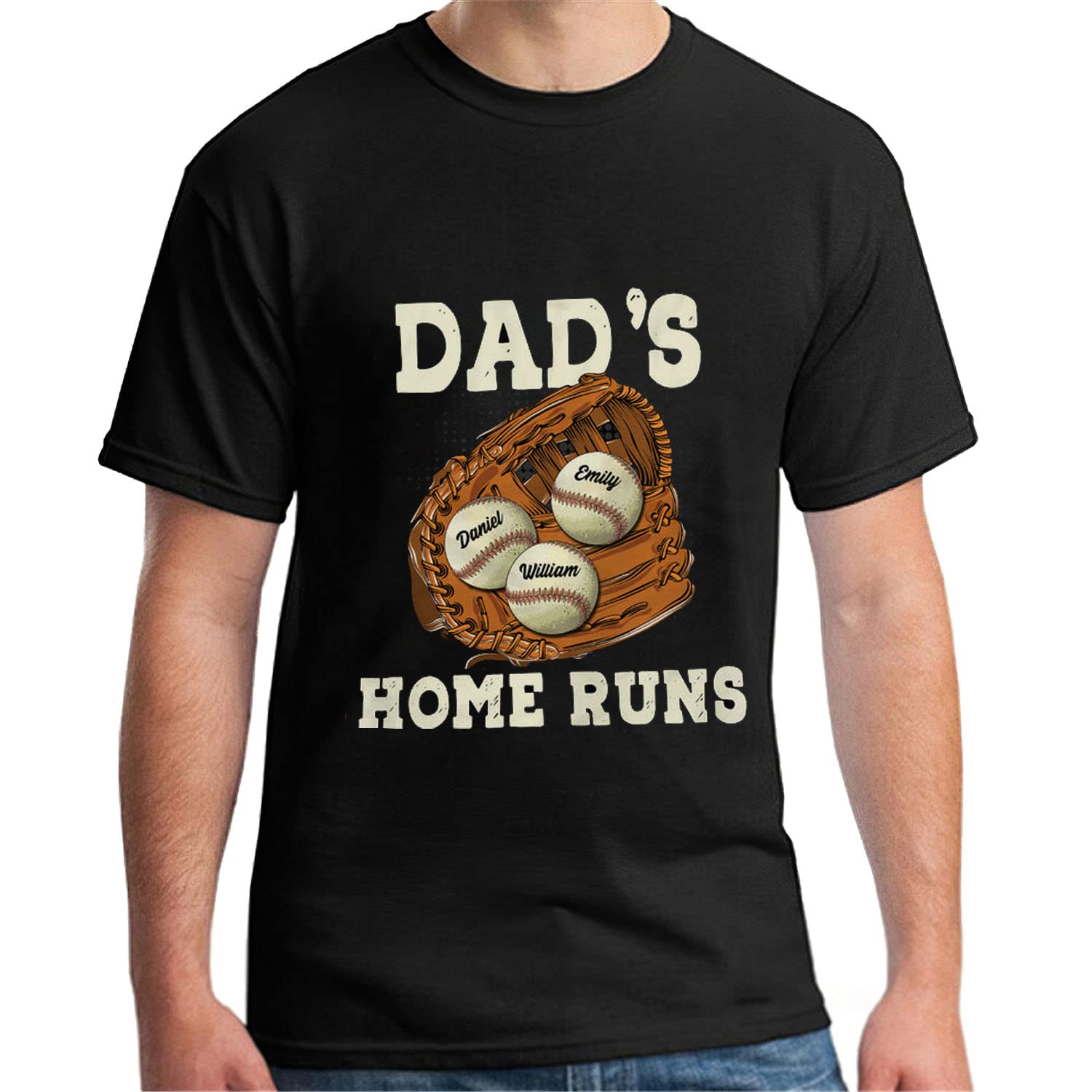 Personalized Baseball Dad Shirt, Custom Dad Baseball T-Shirt, Baseball Dad Gifts, Baseball Lover Gift, Dad's Birthday Present (Style 7)