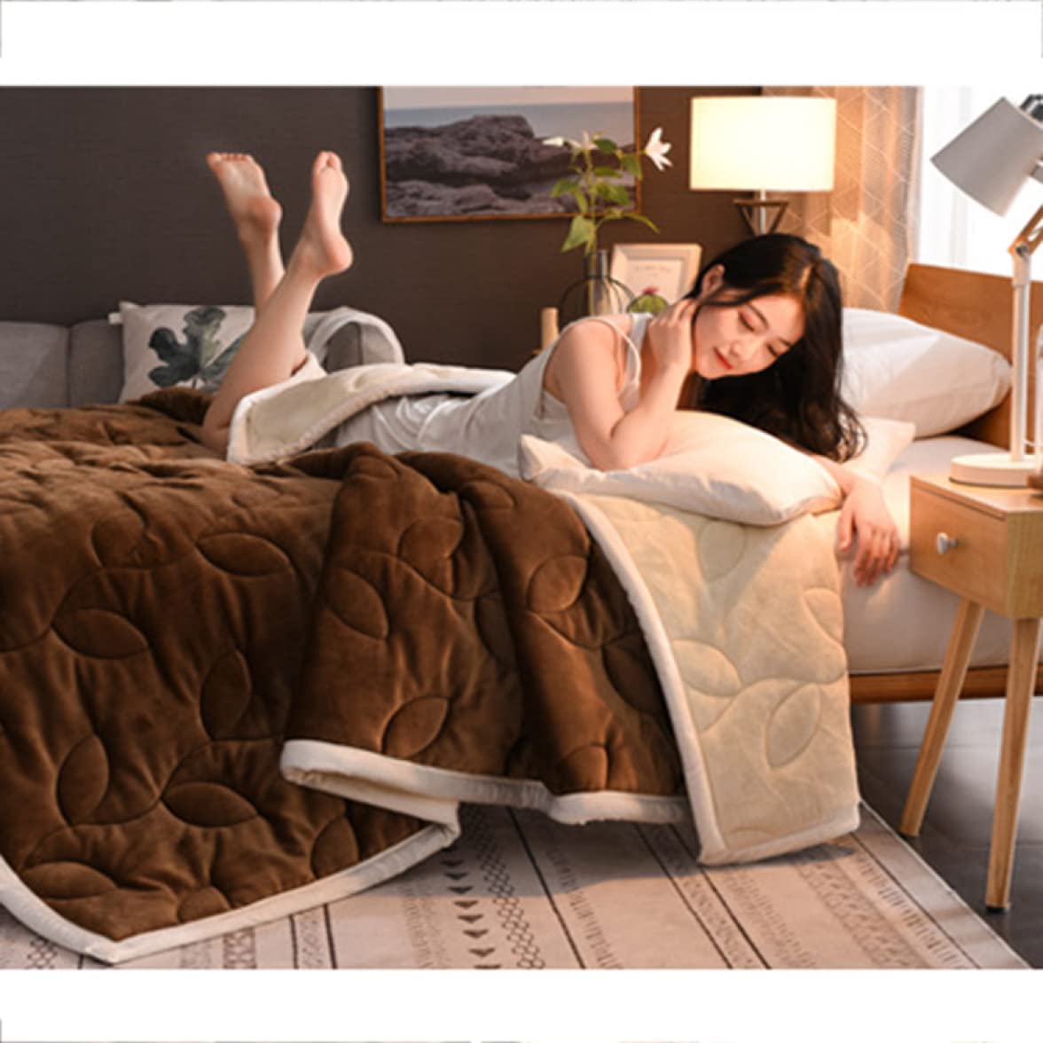 Amazon｜XWPW2 毛布 シングル ブラウン 3枚合わせ あったか 冬 180