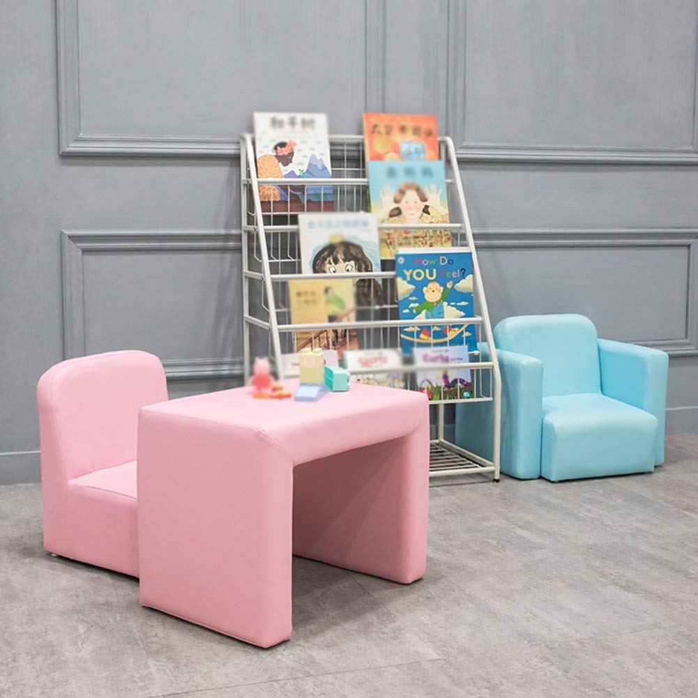 JN Children's study table Children's Table Stool Toddler Tables Chairs Dual Use Sofa Learning Chair Toy Table Living Room Gaming Room, Stable Children's play table (Color : Blue)