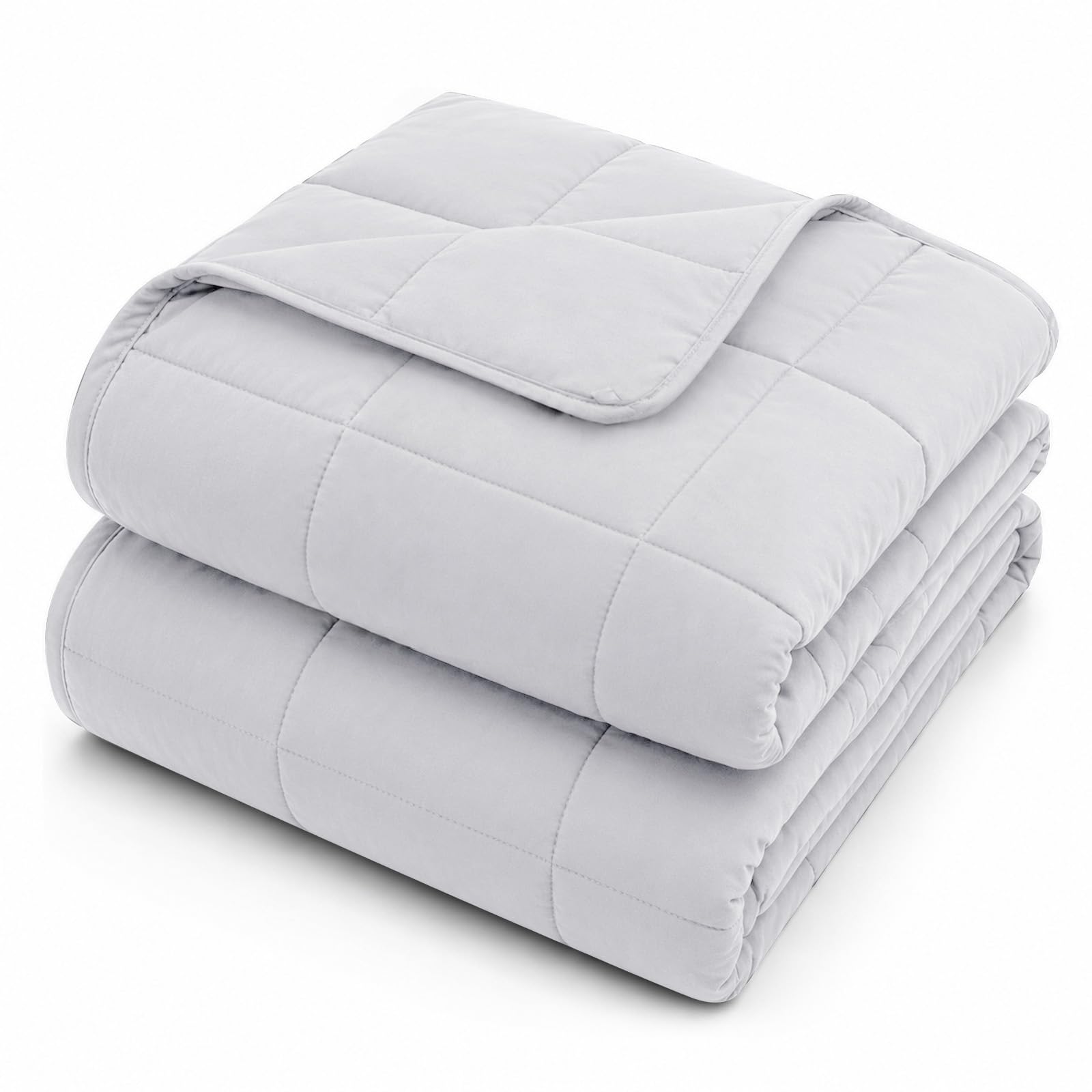 L'AGRATY Weighted Blanket - 48"x72" 15lbs Cooling Breathable Heavy Blanket Microfiber Material with Glass Beads Big Blanket for Adult All-Season Summer Fall Winter Soft Thick Comfort Blanket