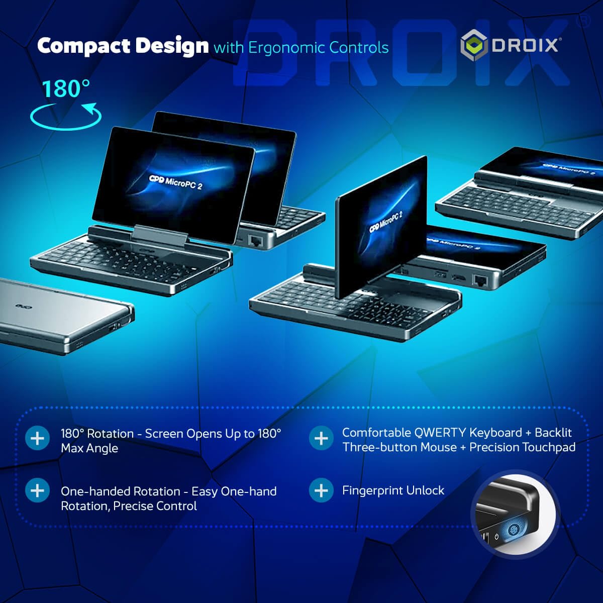 GPD MicroPC 2 Windows 11 PRO Portable Mini Laptop with 7