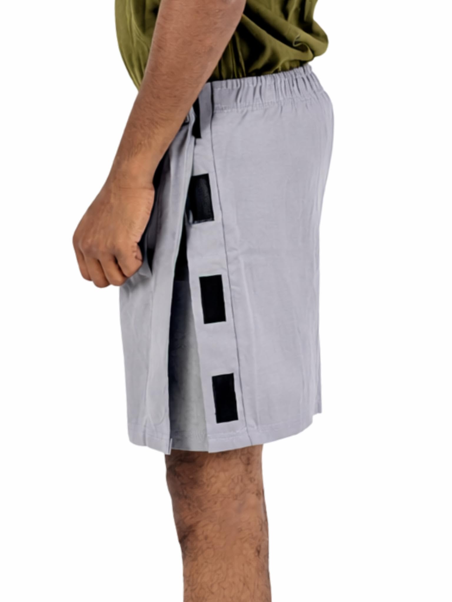 Adaptive Side Open Shorts | Easy-Wear Cotton Shorts with Side Openings for Post Hip/Knee Surgery, Elderly & Limited Mobility-image-3