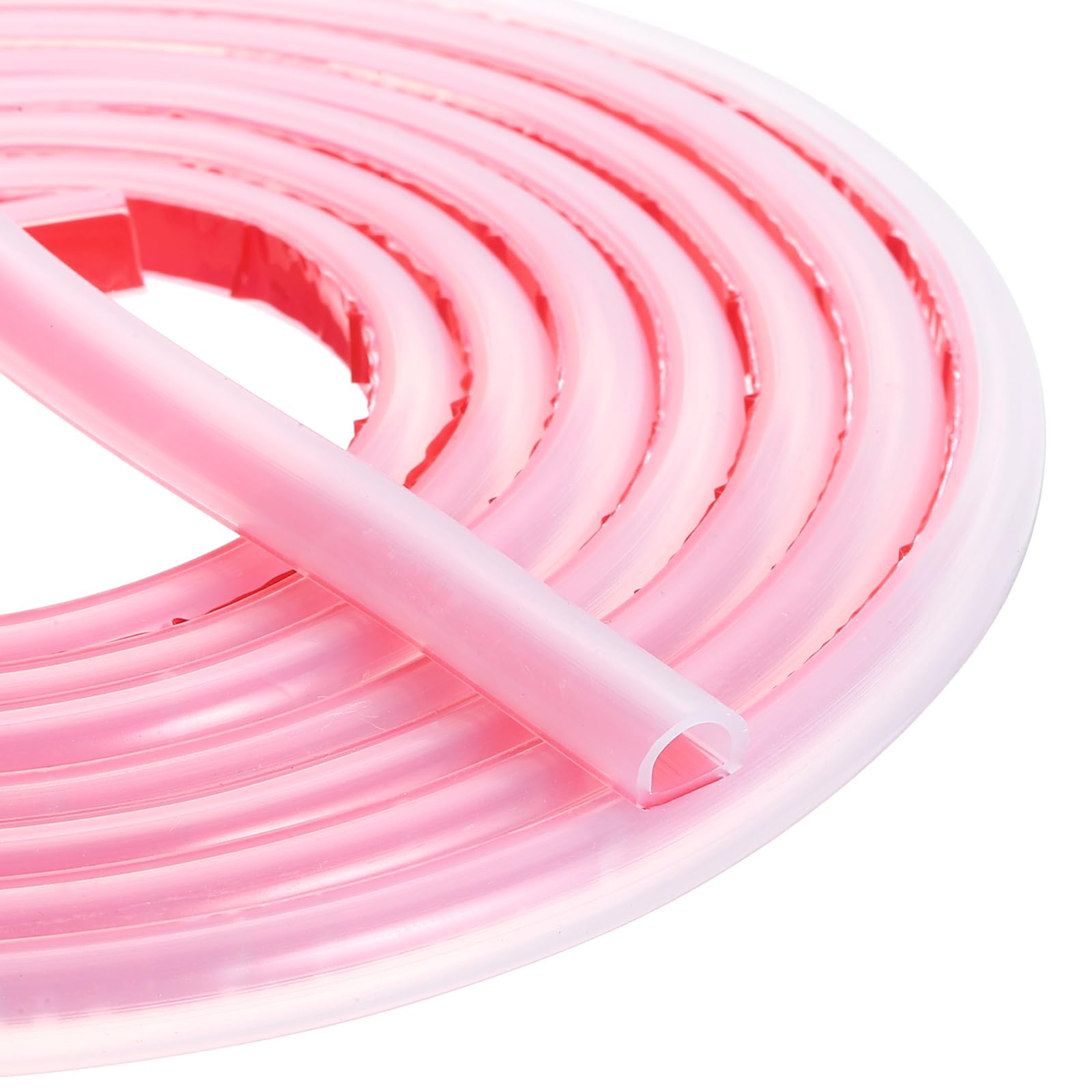 sourcing map Weather Stripping Door Seal, 10 ft Self-Adhesive D-Shape Seal Strip Silicone Insulation Window Gap Filler for Door Frame Sealing Gap (5/16" W x 1/4" T, Clear)