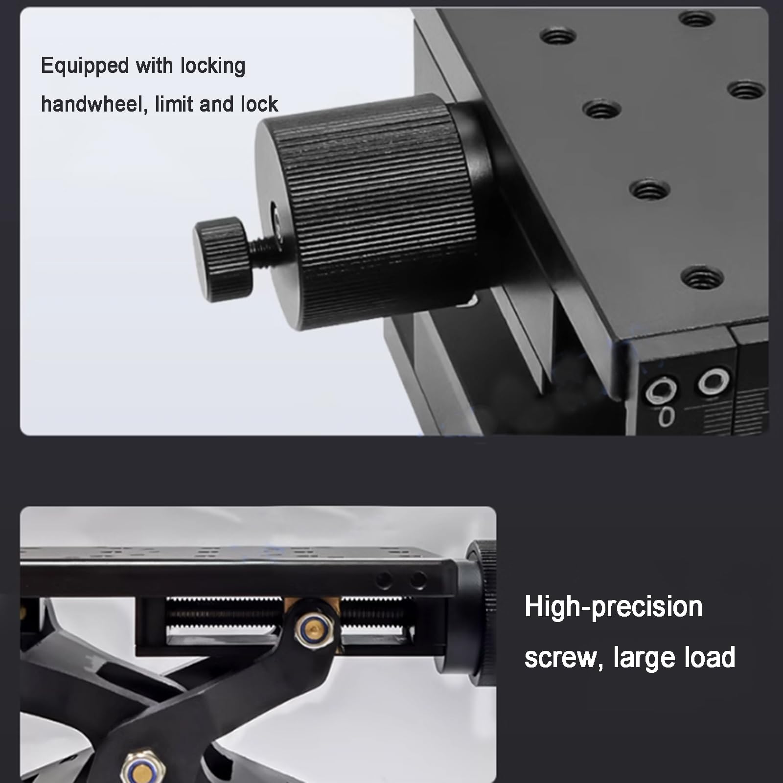 Plataforma de elevación manual, escenario lineal de laboratorio XZ-Axis para equipos ópticos, elevación precisa de 60 mm con regla de escala, soporta capacidad de carga de 10 kg