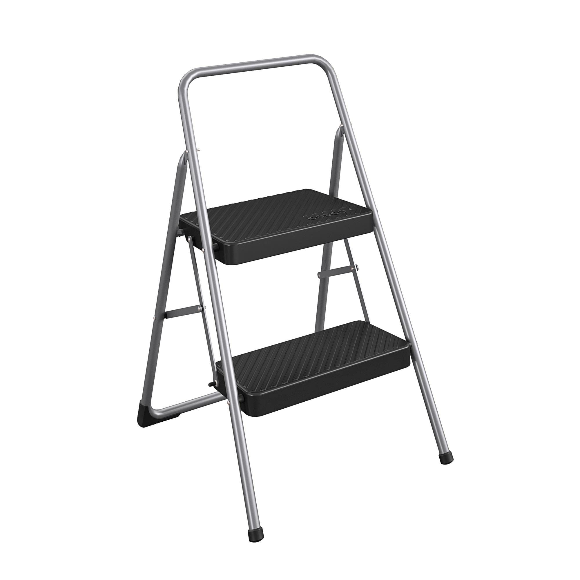 COSCO 11137PBL1E 2 Household Folding Steel Step Stool, Platinum