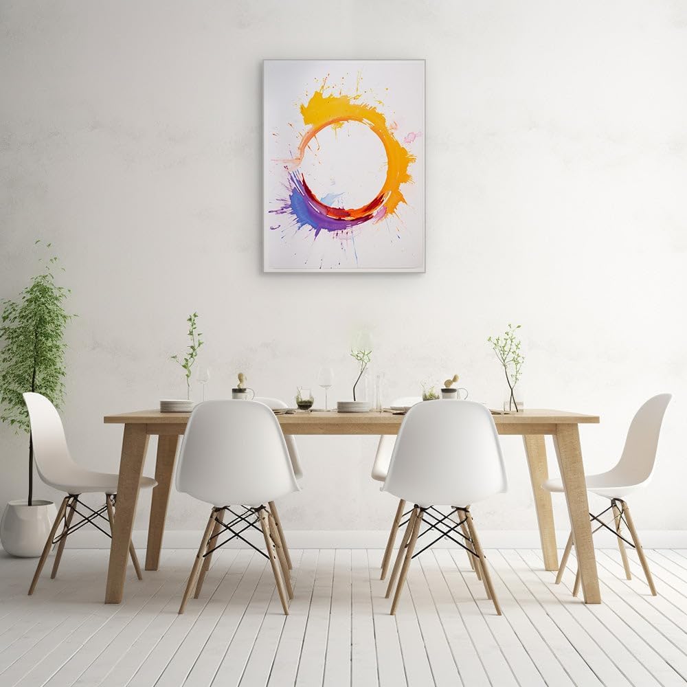 Canvas for Living room. Exploring the Vivid Spectrum: A Journey Through the Abstract Art's Radiant Circle, 27 x 18 inch Canvas Wall Art - Ready to Hang