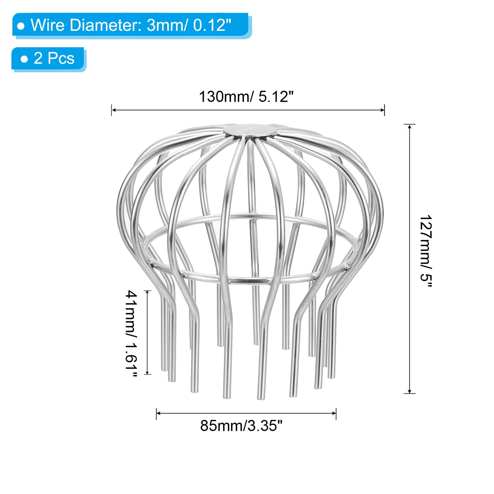 PATIKIL Gutter Guard 4 Inch, 2 Pack 304 Stainless Steel Down Pipe Filter - Image 2