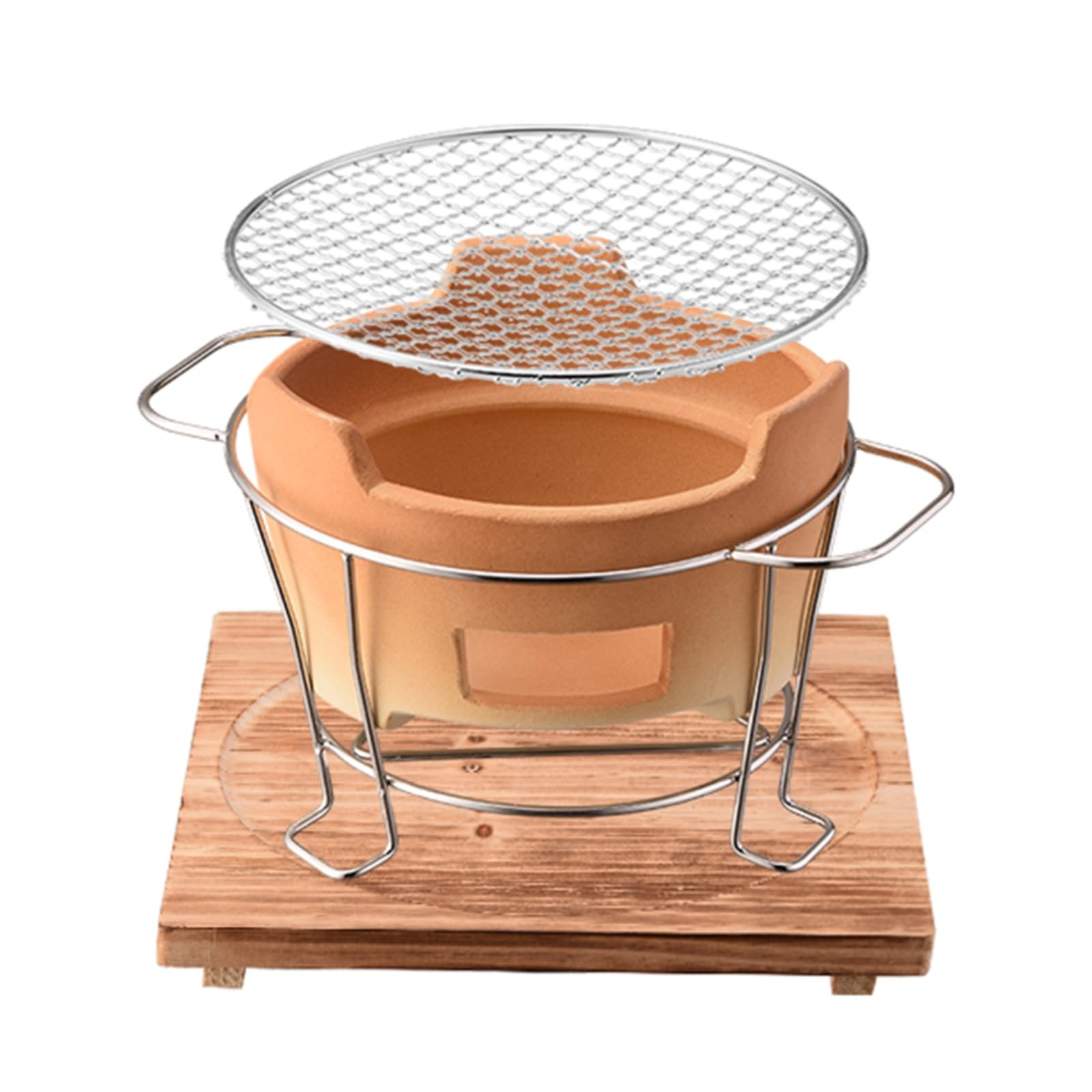 Gril à charbon de bois en argile pour cuisine de table compacte