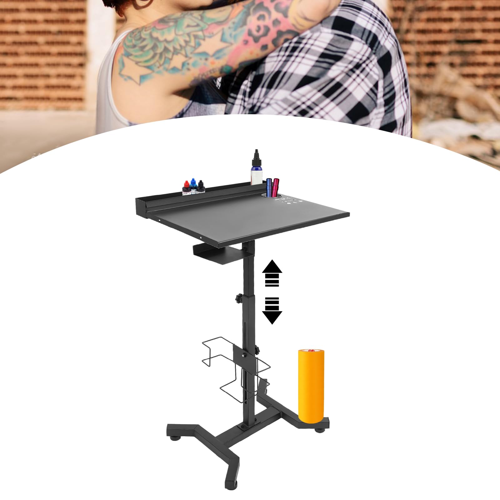 Carro de peluquería con ruedas, bandeja de almacenamiento, soporte para herramientas, carro de extensión de pelo para peluquería, extensiones, estilisado y alisado, hasta 7 kg