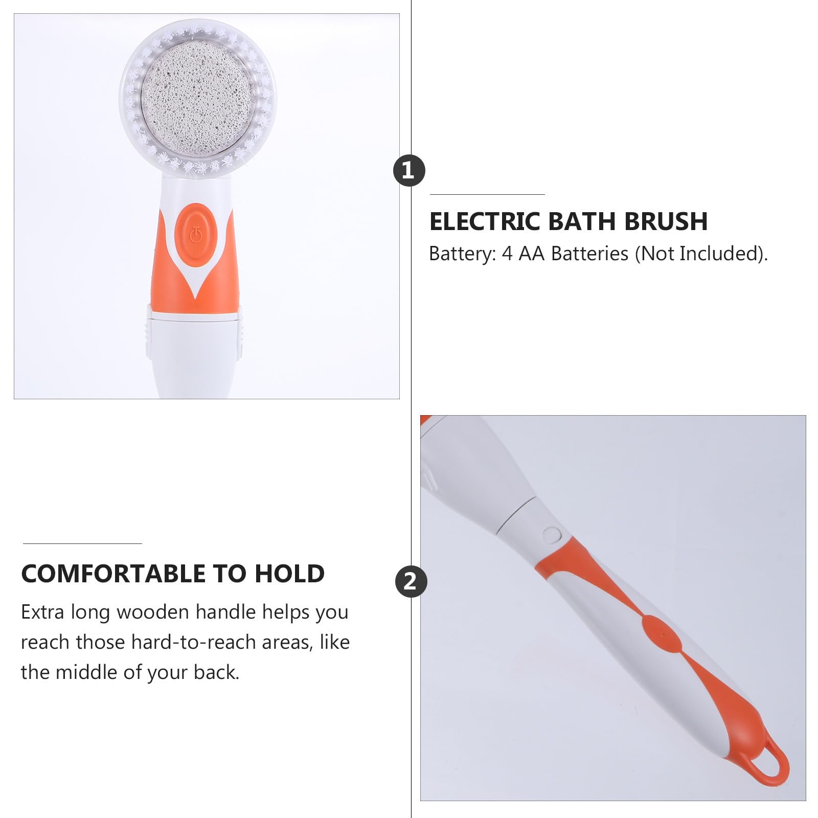 Cepillo de Baño Eléctrico Portátil de Mango Largo para Ducha