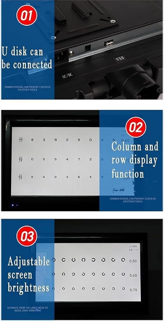 Visual Acuity Chart Digital,LCD Electronic Optical Eye Chart, Full Screen Eye Chart Digital,with Remote Control,for Optical Shop